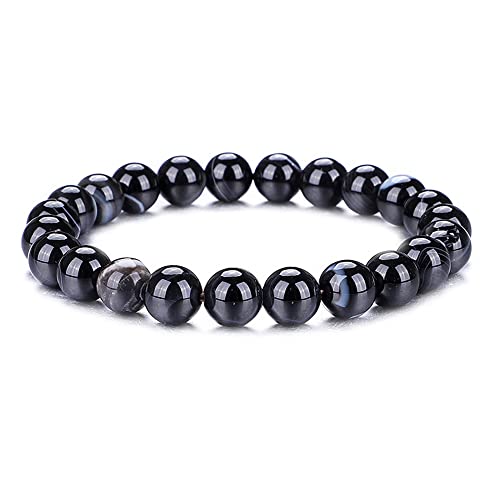 UEUC Natur Edelstein Armband für Frauen/Männer, Chakra Edelsteine 8mm Runde Perlen Kristall Quarz Stretch Armband(#37) von UEUC