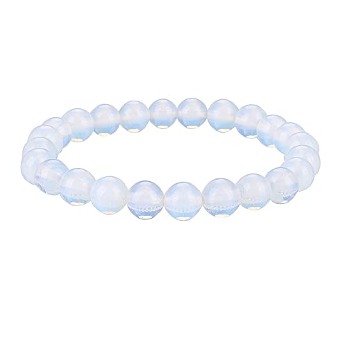 UEUC Natur Edelstein Armband für Frauen/Männer, Chakra Edelsteine 8mm Runde Perlen Kristall Quarz Stretch Armband(#48) von UEUC