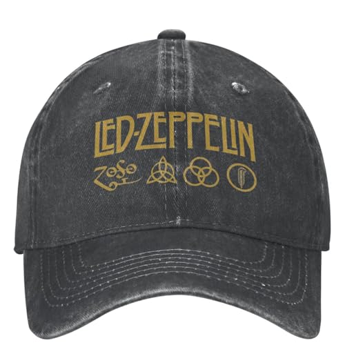 Hip Hop Baseballkappe Casual Led Zeppeline Heavy Metal Musikband Baseballmütze Männer Frauen Distressed Denim Snapback Cap Outdoor-Aktivitäten Hut Papas Geschenk von UEYRTYYU