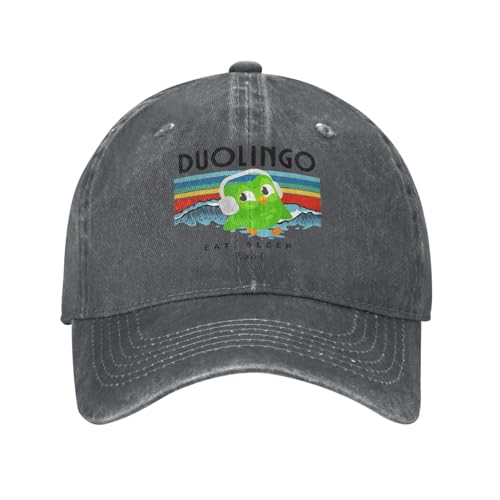 Unisex Gewaschene Baseballkappe Duolingo Eule Duo Sommer Trucker Hut Für Unisex Männer Street Style Jagd Camping Sonne Snapback Cap von UEYRTYYU