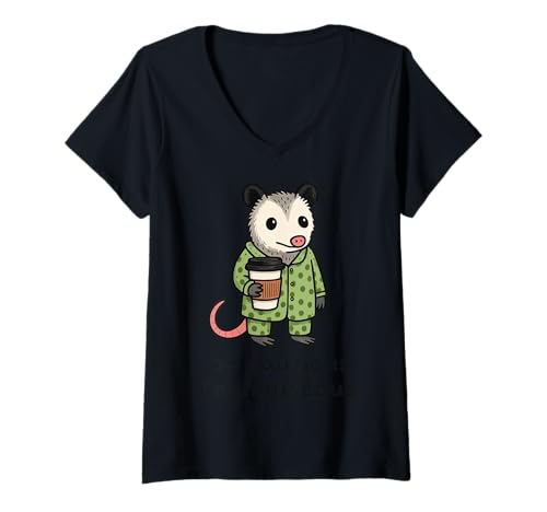 Damen Be Cautious I'm Nauseous T-Shirt mit V-Ausschnitt Damen Be Cautious I'm Nauseous T-Shirt mit V-Ausschnitt von Übelkeit Lustig Meme Hassmorgen