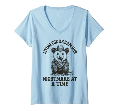 Damen Living The Dream One Nightmare at A Time Lustiges Meme T-Shirt mit V-Ausschnitt Damen Living The Dream One Nightmare at A Time Lustiges Meme T-Shirt mit V-Ausschnitt von Überarbeitet Erwachsenwerden Sarkastisch