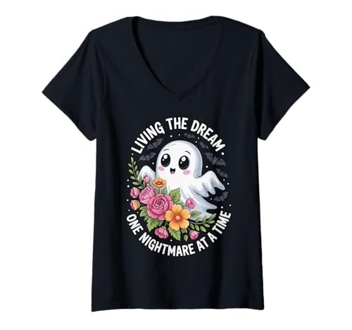 Damen Living The Dream One Nightmare at A Time Lustiges Meme T-Shirt mit V-Ausschnitt Damen Living The Dream One Nightmare at A Time Lustiges Meme T-Shirt mit V-Ausschnitt von Überarbeitet Erwachsenwerden Sarkastisch
