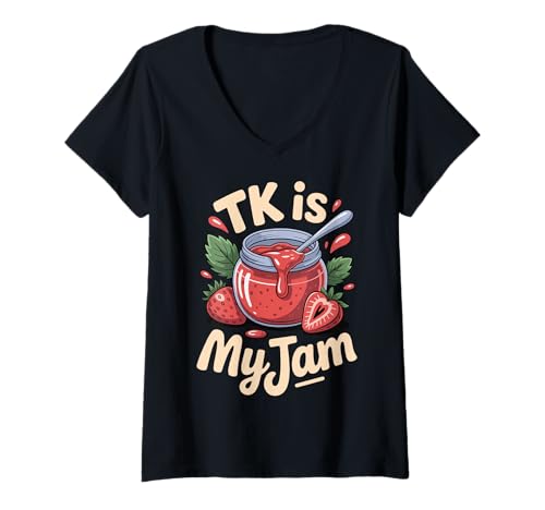 Damen Tk is My JamErdbeere Übergangskindergarten T-Shirt mit V-Ausschnitt Damen Tk is My JamErdbeere Übergangskindergarten T-Shirt mit V-Ausschnitt von Übergangskindergarten Vorschule Tk lehrer