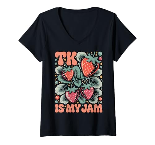 Damen Tk is My JamErdbeere Übergangskindergarten T-Shirt mit V-Ausschnitt Damen Tk is My JamErdbeere Übergangskindergarten T-Shirt mit V-Ausschnitt von Übergangskindergarten Vorschule Tk lehrer