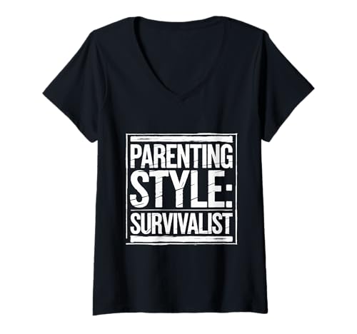 Damen Parenting Style Survivalist Raising Resilient Kids - T-Shirt mit V-Ausschnitt Damen Parenting Style Survivalist Raising Resilient Kids - T-Shirt mit V-Ausschnitt von Überlebensfähigkeiten für Eltern