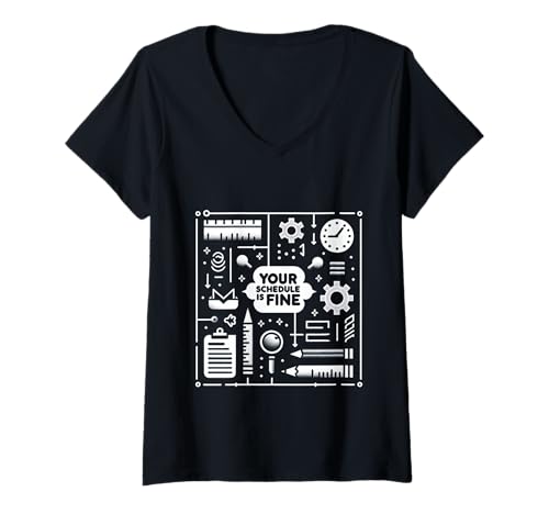 Damen Your Schedule Is Fine Schulberater -Fakultät |--- T-Shirt mit V-Ausschnitt von Überzeugender Beraterhumor