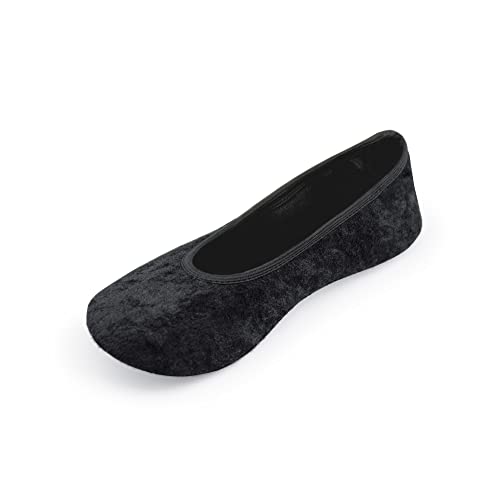 Ümit Babet Damen Ballerina Style Faltbare Schläppchen,Hausschuhe,Gymnastikschuhe,Tawafschuhe mit Reisebeutel (Schwarz 28-29) von Ümit Babet