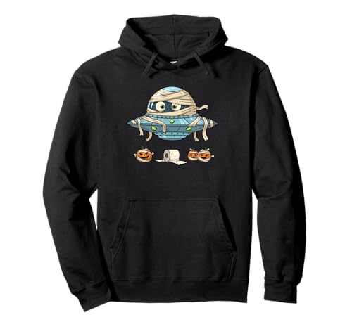 Lustiger UFO Alien Mummy Kürbis Halloween Kinder Herren Damen Pullover Hoodie von UFO Lovers Cute Halloween Outfits for Boy Girl