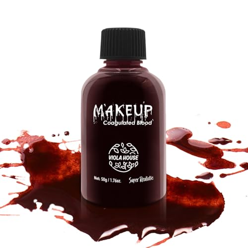 Kunstblut Halloween - Halloween Makeup Fake Blood - Realistisches Fake Blut für Zombie Kostüm, Vampir Kostüm Damen, Halloween Schminke, Cosplay & Theaterschminke - Kunstblut Auswaschbar von UFkeanlo