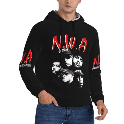 UGANI Herren Hip Hop Gruppe Hoodie mit Logo-Ärmel-Grafik-Sweatshirt, lässiger Kapuzenpullover Herren, Streetstyle Pullover Hoody M von UGANI