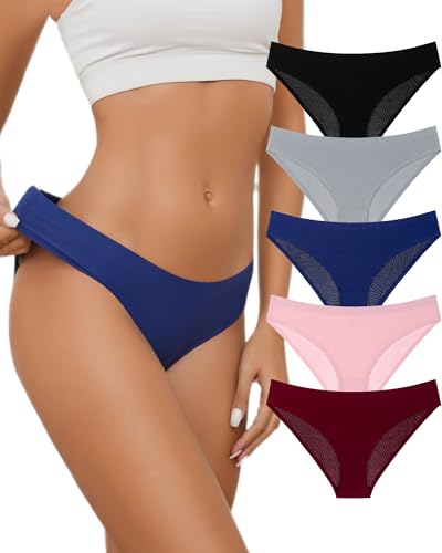 UGDUCK Seamless Slips Damen Nahtlo Hipster Unsichtbare Unterhosen Sexy Panties Bequem Unterwäsche Bequem Frauen Panties Bikini Mehrpack 5er Pack von UGDUCK