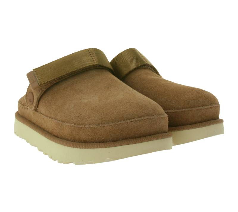 UGG Australia Goldenstar Damen nachhaltige Echtleder-Schuhe Retro-Plateausohle Hausschuhe Schlupf-Schuhe 1138252 Braun von UGG Australia