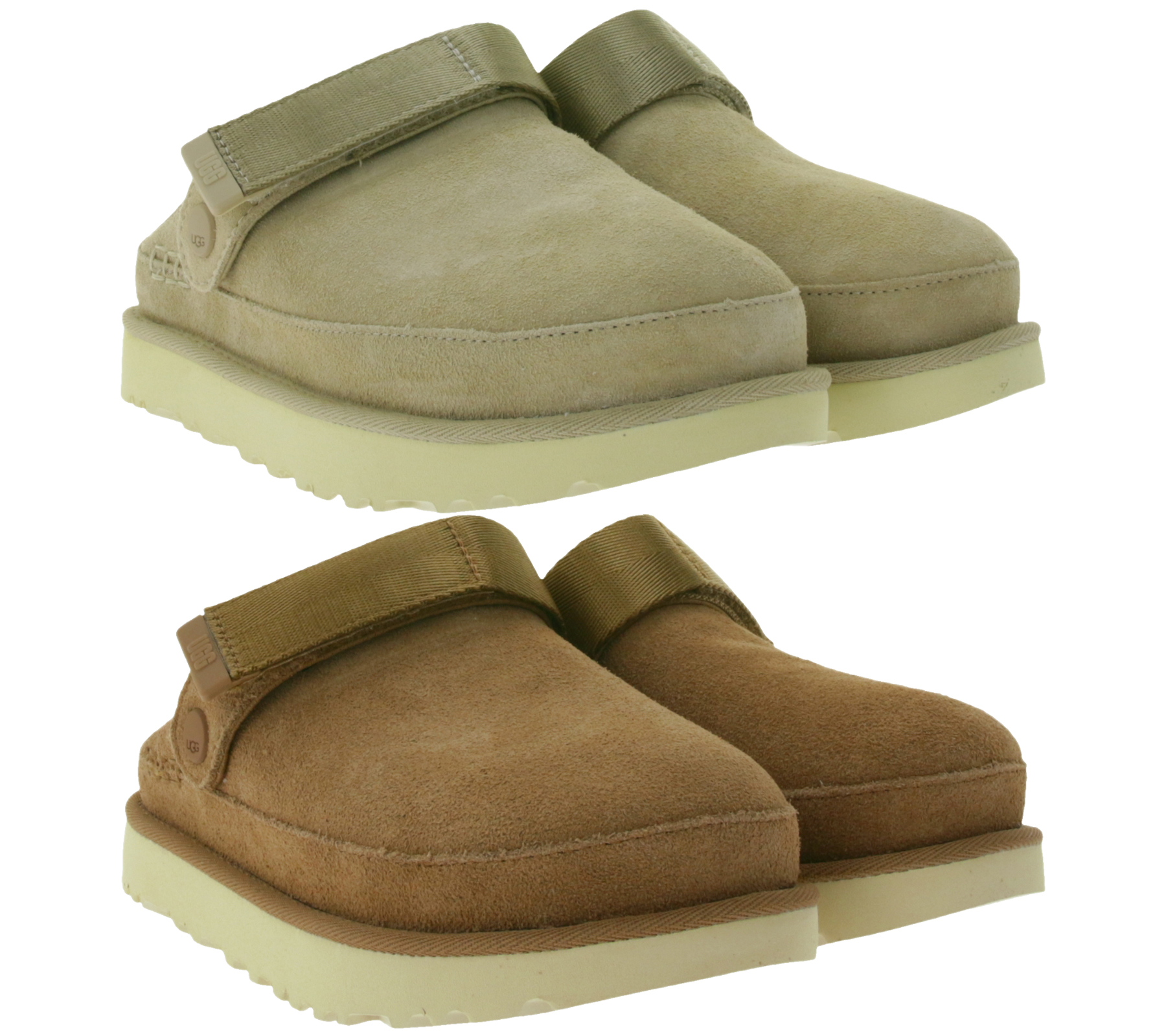 UGG Australia Goldenstar Damen nachhaltige Echtleder-Schuhe Retro-Plateausohle Hausschuhe Schlupf-Schuhe 1138252 in Beige oder Braun von UGG Australia