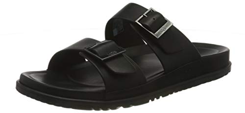 UGG Australia Herren M WAINSCOTT Buckle Slide Schiebe-Sandalen, Schwarzes Leder, 46 EU von UGG