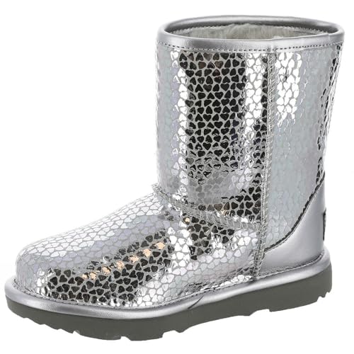 UGG Mädchen Classic Ii Gel Hearts Stiefel Klassisch, Silber, 26 EU von UGG