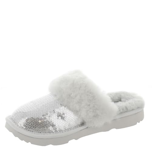 UGG Cozy II Mirror Ball Hausschuh, Silver, 32.5 EU von UGG