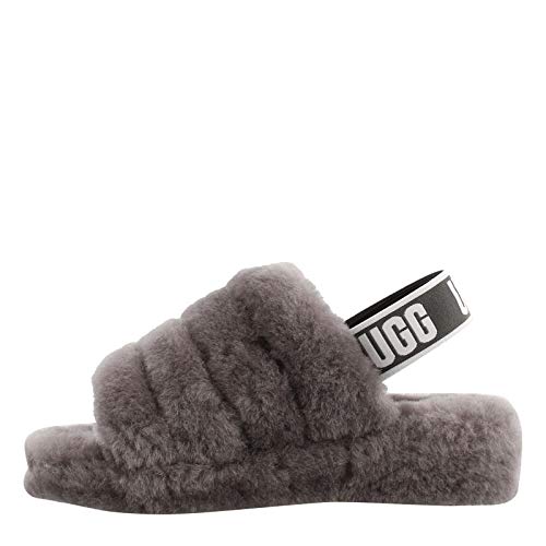 UGG Damen Fluff Yeah Slide Hausschuh, Charcoal, 38 EU von UGG