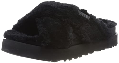 UGG Damen Fuzz Sugar Cross Slide Hausschuh, Black, 36 EU von UGG