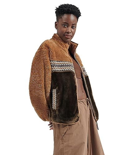 UGG Damen Marlene Sherpa Jacke, Chestnut Heritage Braid II, S von UGG