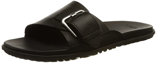 UGG Damen SOLIVAN Buckle Slide Schiebe-Sandalen, Schwarzes Leder, 37 EU von UGG