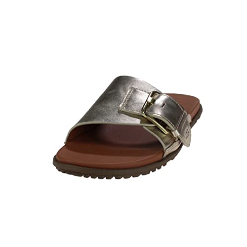 UGG Damen Solivan Buckle Slide Sandale, Pale Gold, 45 EU von UGG