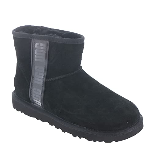 UGG Damen Classic Mini Side Logo II Klassische Stiefel, Black, 36 EU von UGG