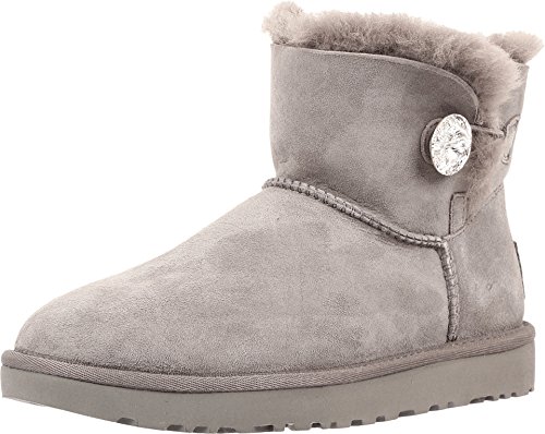 UGG Damen Mini Bailey Button Bling Classic Boot, Grey von UGG