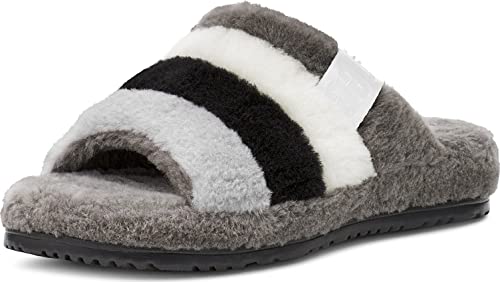 UGG Herren Fluff You Stripes Hausschuhe, Grau, 45 EU von UGG