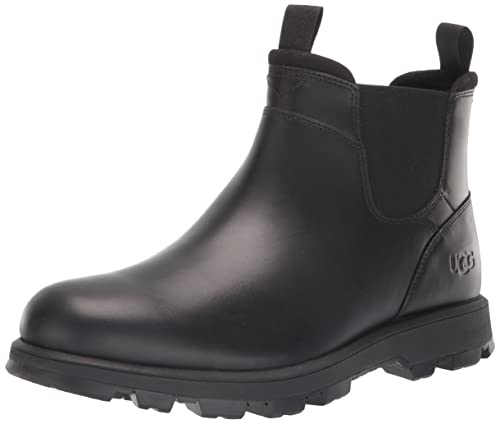 UGG Herren HILLMONT Chelsea Stiefel, Black Leather, 44 EU von UGG