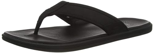 UGG Herren Seaside FLIP Leather Sandale, Black, 44 EU von UGG
