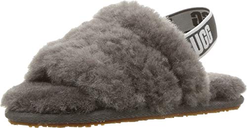 UGG Mädchen Fluff Yeah Slide SLIPPER, Charcoal, 22 EU von UGG