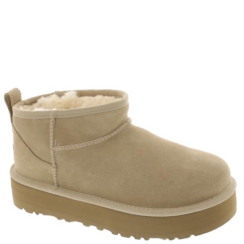 UGG K Ultra Mini Plateau-Stiefelette für Mädchen, Sand, 6 US Big Kid von UGG