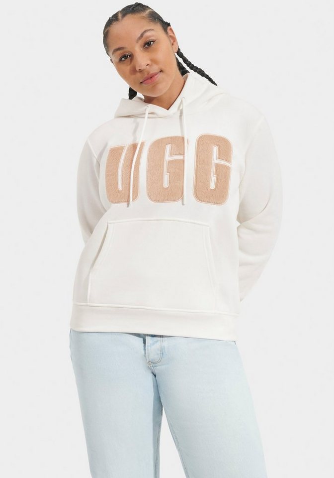 UGG Kapuzensweatshirt W REY UGGFLUFF LOGO HOODIE von UGG