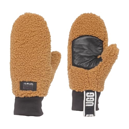 UGGFLUFF Logo Tape Fäustling 2025 Chestnut, L/XL von UGG