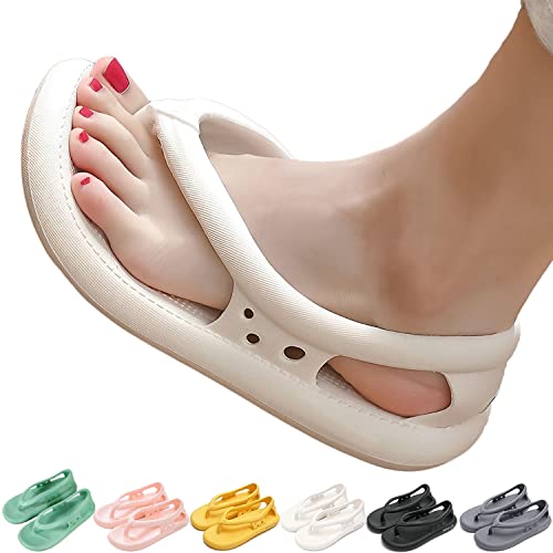 Rutschfeste Flip Flops Bazuo, EVA-Sandalen mit Dickem Boden, 2023 Sommer Unisex Komfort Flip Flops Rutschfeste Outdoor Strand Badezimmer Hausschuhe, Unisex-Sommerstrand, Duschlatschen von UGIF