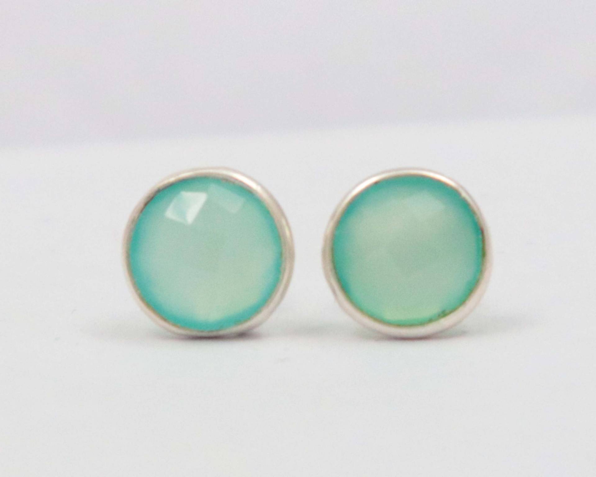 Aqua Chalcedon Sterling Silber Ohrstecker Handgemachtes Schmuck Geschenk Aqua Chalcedon Sterling Silber Ohrstecker Handgemachtes Schmuck Geschenk von UGJEWELLERS
