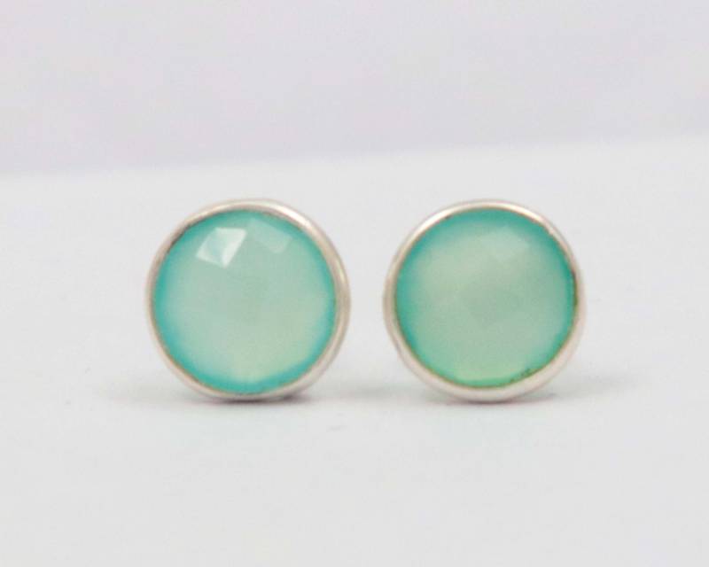 Aqua Chalcedon Sterling Silber Ohrstecker Handgemachtes Schmuck Geschenk Aqua Chalcedon Sterling Silber Ohrstecker Handgemachtes Schmuck Geschenk von UGJEWELLERS