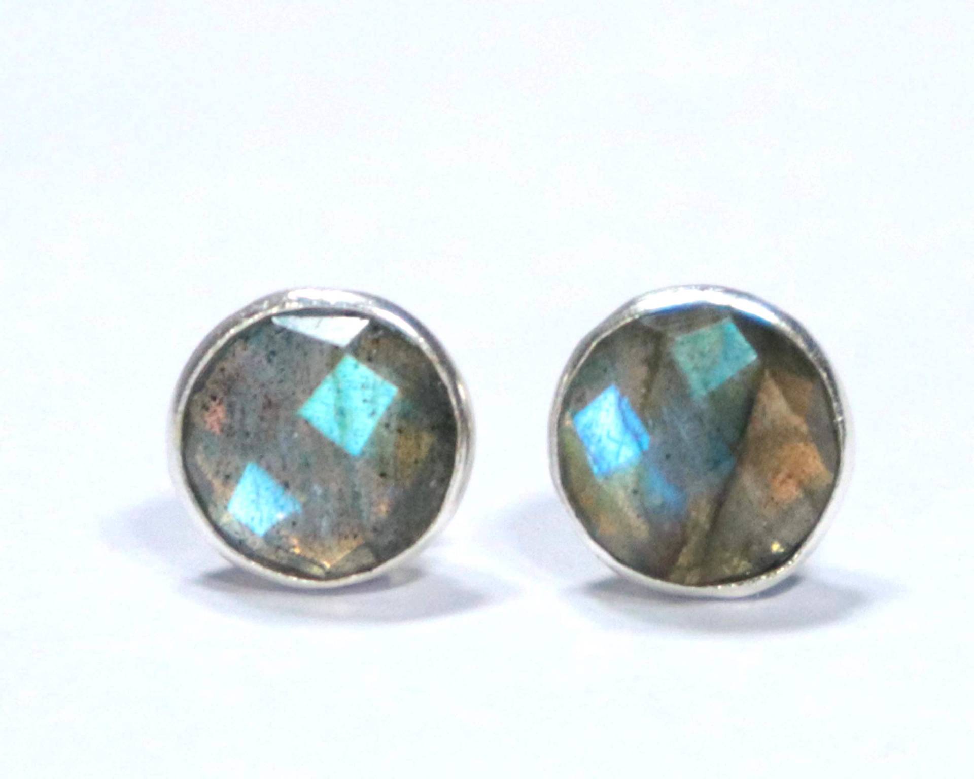 Handgemachte Labradorit Sterling Silber Ohrstecker Runde Briolette Schmuck von UGJEWELLERS