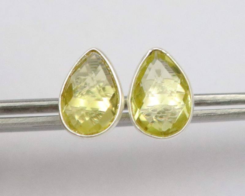 Handgemachte Lemon Topas Sterling Silber Ohrstecker Pear Briolette Jewelry von UGJEWELLERS