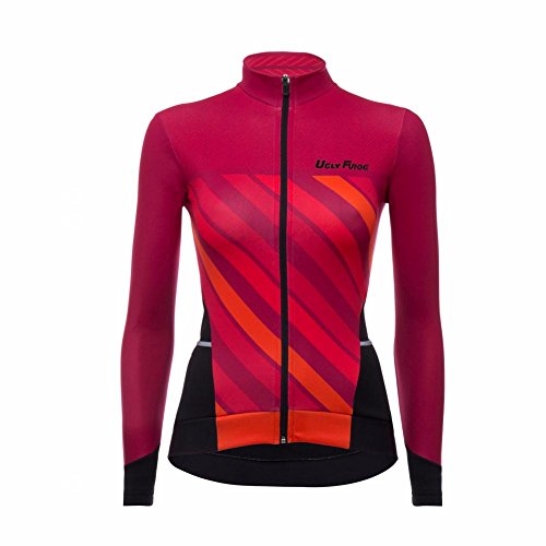 UGLY FROG Bike Wear Radsport Bekleidung Damen Thermo Fahrradtrikot Langarm Winter Radtrikot Pro/Windstopper/Atmungsaktiv/Reflektoren/Full Zip von UGLY FROG