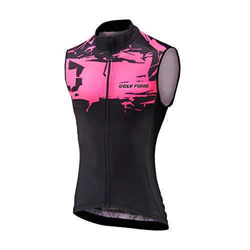 UGLY FROG Damen Ärmellos Radtrikot Radsport Vest Fahrrad Weste mit 3 Rückentaschen Fahrradbekleidung Reißverschluss Atmungsaktiv Schnell Trocknend für Sommer von UGLY FROG