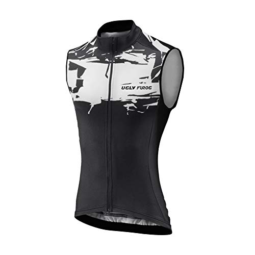 UGLY FROG Damen Ärmellos Radtrikot Radsport Vest Fahrrad Weste mit 3 Rückentaschen Fahrradbekleidung Reißverschluss Atmungsaktiv Schnell Trocknend für Sommer von UGLY FROG