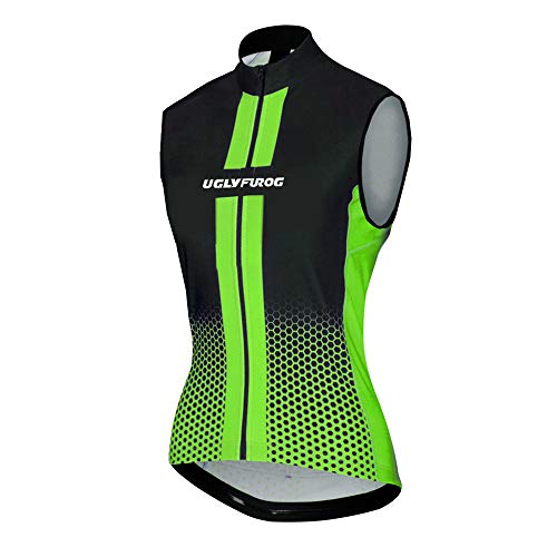 UGLY FROG Damen Ärmellos Radtrikot Radsport Vest Fahrrad Weste mit 3 Rückentaschen Fahrradbekleidung Reißverschluss Atmungsaktiv Schnell Trocknend für Sommer von UGLY FROG