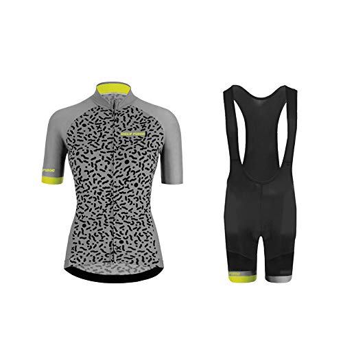 UGLY FROG Damen Radtrikot Set Fahrrad Kurzarm Set Schnelltrocknend Atmungsaktives Shirt + 20D Cushion Bib Shorts Gepolsterte Hose von UGLY FROG