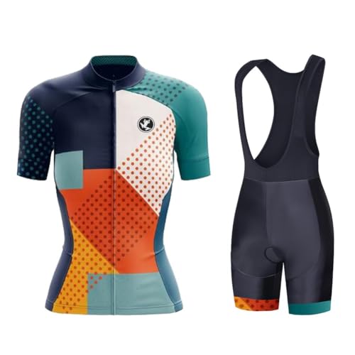 UGLY FROG Damen Radtrikot Set Fahrrad Kurzarm Set Schnelltrocknend Atmungsaktives Shirt + 20D Cushion Bib Shorts Gepolsterte Hose von UGLY FROG