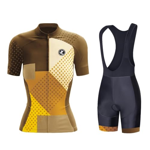 UGLY FROG Damen Radtrikot Set Fahrrad Kurzarm Set Schnelltrocknend Atmungsaktives Shirt + 20D Cushion Bib Shorts Gepolsterte Hose von UGLY FROG