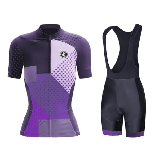 UGLY FROG Damen Radtrikot Set Fahrrad Kurzarm Set Schnelltrocknend Atmungsaktives Shirt + 20D Cushion Bib Shorts Gepolsterte Hose von UGLY FROG