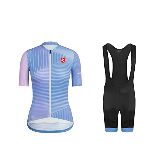 UGLY FROG Damen Radtrikot Set Fahrrad Kurzarm Set Schnelltrocknend Atmungsaktives Shirt + 20D Cushion Bib Shorts Gepolsterte Hose von UGLY FROG