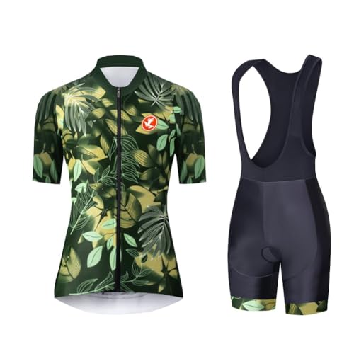 UGLY FROG Damen Radtrikot Set Fahrrad Kurzarm Set Schnelltrocknend Atmungsaktives Shirt + 20D Cushion Bib Shorts Gepolsterte Hose von UGLY FROG